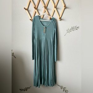 Posh Peanut Arctic Waffle Long Sleeve Henley Twirl Dress